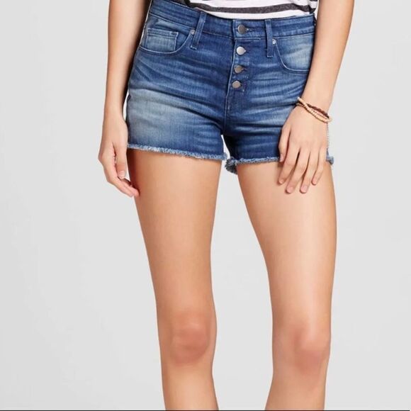 Mossimo High Rise Button Fly Shorts - Picture 1 of 5